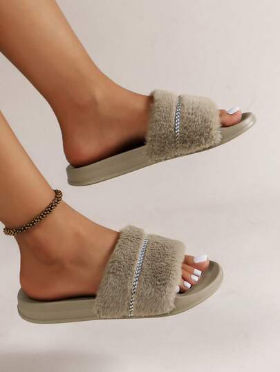 Women's Comfortable Slip-On Slippers, Casual Flat Indoor/Outdoor House Slippers For Spring & Autumn