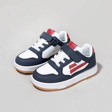 1 Pair 2026 New Children's Hook And Loop Sneakers, Casual Kids Shoes With Both Fashionable Design And Practicality - Burgundy - View 6