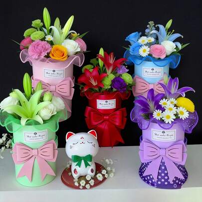 一个EVA蝴蝶结装饰品，适用于花店、花束、花篮、情人节、婚礼、派对，桶形蝴蝶结装饰品，适合礼品包装、派对装饰和婚礼装饰。