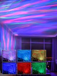 Đèn chiếu sao và trăng LED Aurora 1 chiếc, có điều khiển từ xa, công nghệ chiếu RGB cấp nguồn qua USB, thích hợp cho phòng ngủ, phòng chơi game, rạp chiếu phim tại nhà, trần nhà và trang trí lãng mạn - Có thể tạo hiệu ứng bầu trời sao tuyệt đẹp, lý tưởng cho sinh nhật và lễ tình nhân. - Nhiều màu - Xem 7