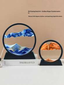 5英寸/7英寸极简主义3D风景沙画，玻璃工艺品，创意礼品装饰 - 多色 - 查看 6
