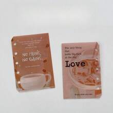 1个防水PP材质A8/M5迷你可替换内芯口袋收纳包，双面印花，可拆卸内芯，适用于笔记本，薄荷摩卡色，时尚设计 - 薄荷摩卡活頁袋 - 查看 15