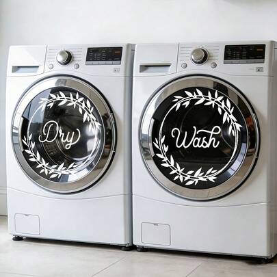 1/2pcs Laundry Room Organization Labels And Stickers, Reusable PVC Electrostatic Window Clings, Suitable For Home Utility Rooms And Washing Machine Decoration.