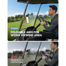 Upgraded Magnetic Golf Cart Phone Holder [Tri-fold+All Alloy] Golf Gifts for Men Women Him Golf Cart Accessories 2025 Stocking Stuffers Compatible with MagSafe  17-12 Fits EZGO Club Car - Negro - Ver 4