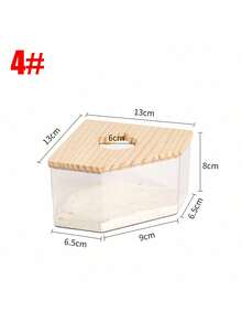 亚克力浴室，透明主体，木质顶盖，圆形入口，防漏设计，可爱老鼠入口，卡通老鼠头入口，萌趣设计让老鼠爱上洗澡 - 彩色 - 查看 8