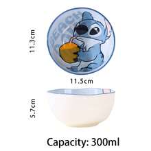Disney Bộ bát cơm và bát súp bằng gốm hình Stitch, bộ đồ ăn hoạt hình dễ thương, bộ quà tặng gia dụng chất lượng cao. - Nhiều màu - Xem 13