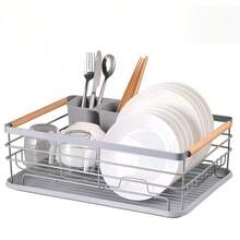 Escurridor de platos multifuncional para cocina, escurridor vertical con bandeja, escurridor de platos, escurridor de vasos de agua para el hogar, cuencos, platos, palillos, cuchillos y tablas de cortar, escurridor de platos desmontable que ahorra espacio - escurridor de platos de plástico, adecuado para cocinas, vehículos recreativos, furgonetas camper y remolques de viaje, escurridor de fregadero de cocina, escurridor de platos de doble capa con escurridor de cubiertos, escurridor de platos desmontable con bandeja de goteo, juego de almacenamiento y organización de vajilla de cocina. - Monocapa multicolor - Ver 5