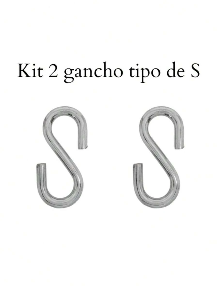Gancho Tipo S Reforçado Rede Armador Balanço Cadeira Saco de Pancada Pilates - 2 Unidades - Visão 1