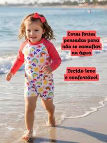 Girls' Swimsuit/ For Beach, Pool, Swimming, UV Protection - trắng - Xem 5