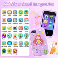 32GB Kids Smart Phone Toy, 2.8" HD Touchscreen, Dual Camera, Cartoon Silicone Protective Case, 12 Languages, Educational Games, Reading Assistant, Long Battery Life, Best New Year Gift - Multicolor - View 4