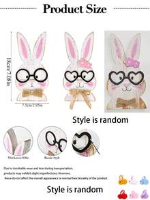 زوج أرانب خشبية عتيقة للديكور، أرانب بيضاء بطراز ريفي فارمهاوس لديكور المكتب والمنزل في عيد الفصح، هدية عيد الفصح الجميلة، قطعتان - متعدد الألوان - مشاهدة 6