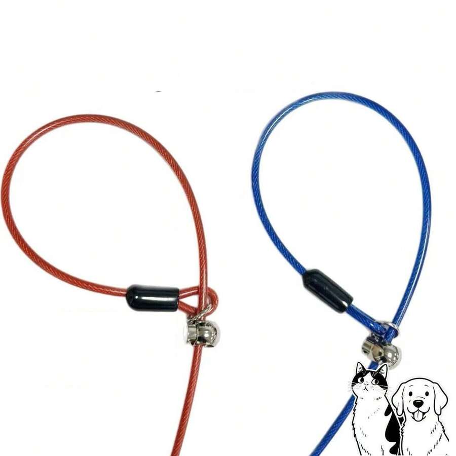 3.3ft Chew-Resistant Metal Dog Leash, Heavy Duty Steel Cable Dog Leash, Suitable For Small/Medium/Large Dogs, No Pulling Pet Training, Random Color - Multicolor - View 1