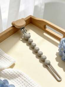 Personalized Silicone Pacifier Clip With Teddy Bear Design, Anti-Lost Chain, Ideal Gift For Baby Christening - Multicolor - View 13