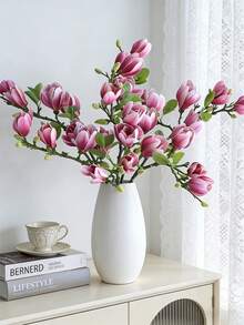 1pc Artificial Nala Small Magnolia Wedding Decoration Materials, Home Decoration DIY Artificial Is Very Suitable For Families, Weddings And Parties, Indoor And Outdoor Home Decoration - Rose - View 2