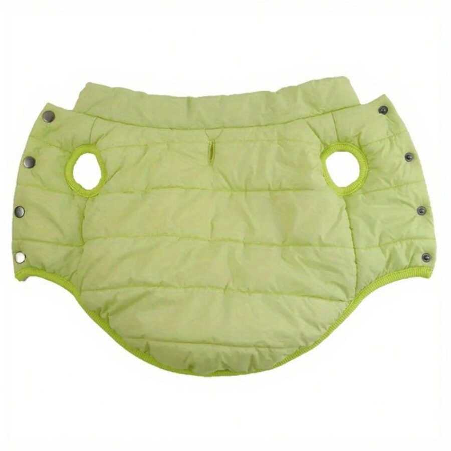 Pet Jacket Winter Fleece Lining Windproof Waterproof Warm Durable Elastic Easy Put On Take Off Dog Jacket - Green - View 1