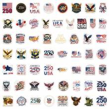 57 adesivos comemorativos do 250º aniversário dos Estados Unidos (1776-2026) - Adesivo retrô americano patriótico em vinil para garrafa de água, para-choque, carro e laptop. - Violeta vermelha - Ver 6