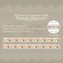 1 Cuộn băng dính trang trí giả thêu, thích hợp làm quà tặng, trang trí văn phòng, nhà cửa, đánh dấu, dán nhãn, trang trí lớp học, đồ chơi giải trí, sổ tay học sinh, vật liệu trang trí DIY sáng tạo theo phong cách cổ điển - Nhiều màu - Xem 14