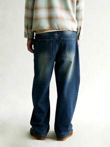 Open Phase Quần jeans nam dáng suông rộng, kiểu dáng retro năng động, phù hợp cho mọi mùa. - Màu xanh lam - Xem 6