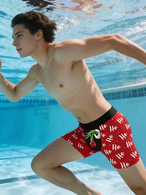 Playful Text & Character Design Men's Comfortable Breathable Underwear