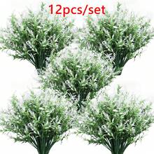1/6/12pcs Artificial Lavender Flowers, UV-Resistant Plastic Fake Plants Shrubs For Outdoor Garden, Home Porch Decor, Indoor Home Decoration - White - View 10