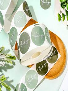 500张/卷 波西米亚风自粘“谢谢”标签，圆形封口贴纸，适用于商务、婚礼、生日、婴儿派对用品、信封和礼品包装，多种颜色可选 - 彩色 - 查看 11