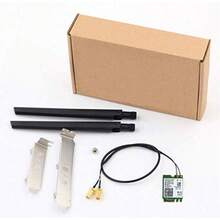 AX210NGW DTK Tarjeta WiFi WiFi 6E Soporta 6GHz 2230 2x2 AX+BT 5.3+Tri-Band incluye cable RF 11 pulgadas 5dBi Antenas de alta ganancia y soportes de perfil bajo - blanco negro - Ver 7