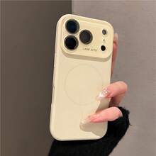 Funda premium de color sólido minimalista de gran tamaño adecuada para Apple  16/16 Pro/16 Pro Max/15/15 Pro/15 Pro Max/14/14 Pro/14 Pro Max/13/13 Pro/13 Pro Max/12/12 Pro/12 Pro Max/ 17/ 17 Air/ 17 Pro/ 17 Pro Max. Nueva funda premium con imán líquido para teléfono. - Blanco - Ver 2