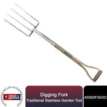 Spear & Jkson Digging Fork, Traditional Stainless Garden Tool - B - View 1