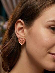 Fashion New Stainless Steel Heart-Shaped Cross Flower Multi-Color Stud Earrings Colorful Tulip Love Heart Stud Earrings Sweet Cute Light Luxury Simple Niche Design Elegant Fashion Earring Stud For Women Summer Beach Vacation Bikini Accessories Attractive Clothes, Wedding Dresses Accessories - Versatile JewelryPerfect For Wearing While Swimming, Bathing, Exercising ,Great For Valentines Day, Birthday, Mother Day, And Vacation Surprises. - Multicolor - View 10