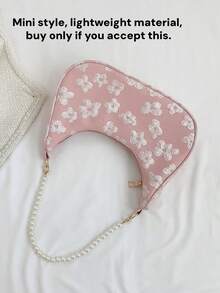 1 pieza Bolso de hombro con diseño de mariposa de unicolor, muy adecuado para salidas, viajes y monedero ligero - Rosa - Ver 6