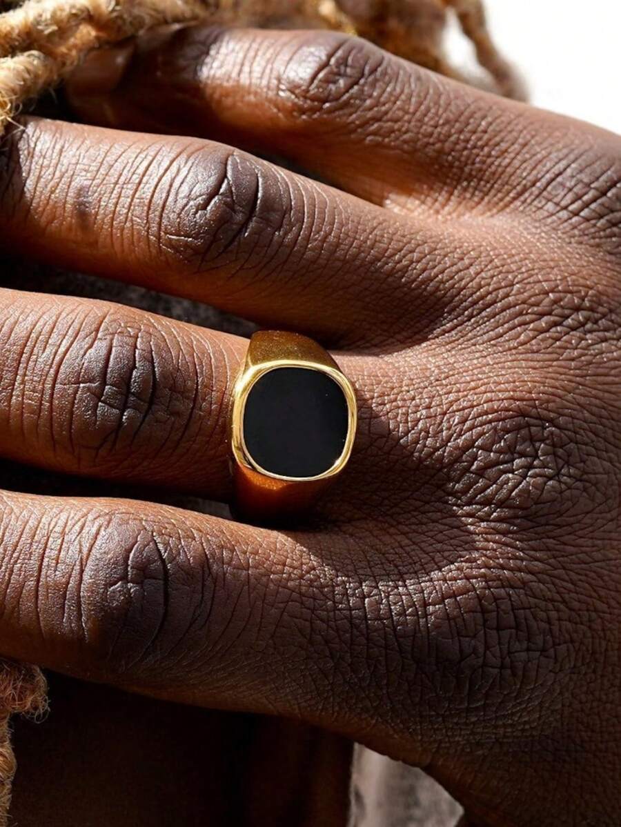 一枚时尚、霸气、简约的男士油滴戒指，个性化欧美复古时尚首饰，适合日常佩戴，也可作为礼物送给朋友。 - 滴油戒指 - 查看 1