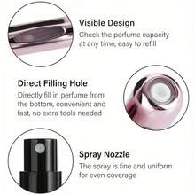 Cute Pink Gradient Mini Spray Bottle Perfume Atomizer Leakproof Travel Size - Hồng - Xem 6