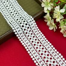 Dây ren đối xứng 15 thước Anh, rộng 3,15 inch, phụ kiện may vá thủ công dùng cho váy cưới, rèm cửa, trang trí quần áo, có các tùy chọn 15/10/5/3/1 thước Anh, chất liệu ren DIY phổ biến. - Nhiều màu - Xem 2
