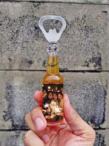 Abridor de botellas personalizado con imán para refrigerador, imán para refrigerador personalizado con forma de botella de vino, imán para refrigerador personalizado con fotos, muy adecuado como recuerdos de boda, artículos promocionales. - Multicolor - Ver 8