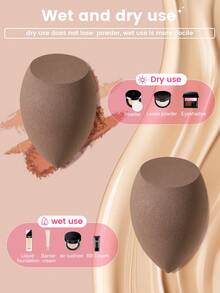 25PCS Makeup Tools Set Including:18PCS Makeup Brush Set+1pc Multi-Functional Zipper Toiletry And Cosmetic Bag Waterproof+6PCS Makeup Sponges - Brown - View 10