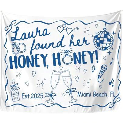 Bachelorette Tapestry, She Found Her Honey Honey Banner, Beach Bachelorette Party Decorations, Bach Weekend Sign, Bridal Shower Decorations, Bach Party Decor, Bridal Gifts