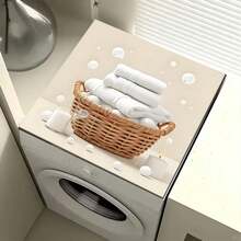 1pc Anti-Slip Laundry Room Floor Mat, Suitable For Washing Machine/Dryer - Wicker Basket Design Laundry Mat, Decorative Appliance Cover For Washing Machine And Dryer Top, Laundry Room Decor - Rattan Basket Design - View 14