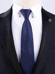 1条优质男士拉链领带，条纹商务正装领带，适合商务场合、工作、日常穿着和婚礼配饰 - 多色 - 查看 20