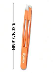 High Quality Stainless Steel Eyebrow Tweezers, Hair Removal Tweezers, Ingrown Hair Tweezers, Angled Eyebrow Tweezers, Beard Tweezers, Eyelash Extension Tweezers, Makeup Tools - Coral Orange - View 4