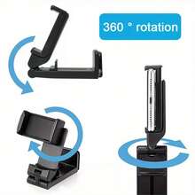 Foldable Mobile Phone Mount Holder Clip Extend Clamp For Desktop/Car/Train/Plane - VariantValue - View 4
