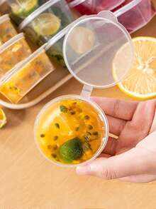 50个一次性调味杯，塑料酱料杯，透明一体式调味容器，适用于酱料、酸奶、布丁、外卖、旅行、派对用品 - 透明 - 查看 9