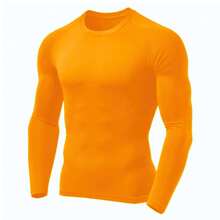 Men's Thermal UV Protection Shirt, Long Sleeve Base Layer Shirt - 橘色 - 查看 2