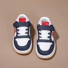 1 Pair 2026 New Children's Hook And Loop Sneakers, Casual Kids Shoes With Both Fashionable Design And Practicality - Burgundy - View 10