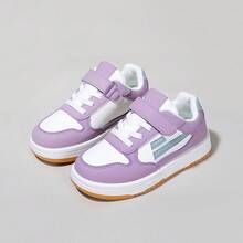 1 Pair 2026 New Children's Hook And Loop Sneakers, Casual Kids Shoes With Both Fashionable Design And Practicality - Pink and Purple - View 5