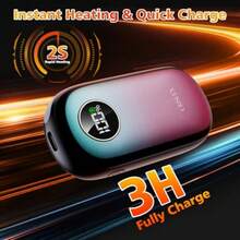 Hand Warmers Rechargeable Dual-Sided Heating with LED Display Flashlight 4 Heating Levels Electric Pocket Heater for Raynauds Golf Camping Hunting Gifts for Christmas Men Women - Pro-Orange-Paquete de 2 - Ver 7