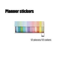 12 Rolls Decorative Solid Color Paper Tape Set, Rainbow DIY Masking Tape, Suitable For Notebooks, Planners And Labeling, Back To School Supplies - Multicolor - View 10