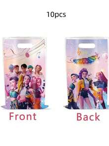 10个装韩流派对糖果礼品袋，派对小礼物 - 彩色 - 查看 7