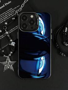 1pc Anime Eye Boy Print Anti-Drop Phone Case Compatible With IPhone 11, 12, 13, 14, 11 Pro Max, 12 Pro Max, 13 Pro Max, 14 Pro Max, XR, 15, 15 Pro, 15 Pro Max, Series - Multicolor - View 1