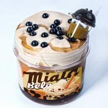 6盎司+1盎司浓稠泥浆，玩具食物模拟系列 - 珍珠奶茶，ASMR 泡泡泥，柔软减压玩具 - 彩色 - 查看 3