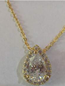 1pc Fashionable Minimalist Teardrop Zirconia Pendant Necklace For Women, Versatile & Personalized Jewelry - Necklace - View 5